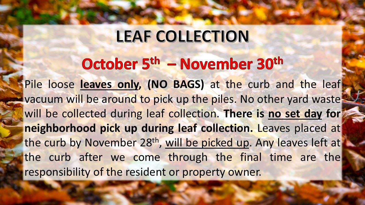 Leaf Collection - Oct - Nov 
